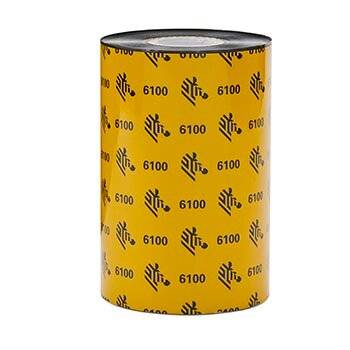 Wax/Resin Ribbon - 110mmx450m (4.33inx1476ft), 6100 (06100BK11045); Standard, 25mm (1in) core, 6/box