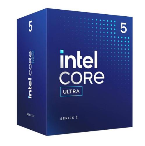 Procesador Intel Core Ultra 5 de 4.9 GHz - 10 núcleos (6P + 4E), 23 Tops (IA), Socket LGA 1851 con gráficos y disipador.