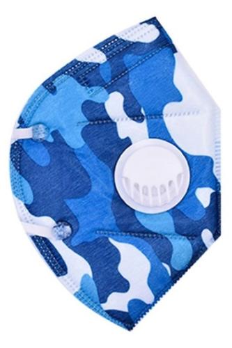 Cubrebocas KN95 Azul con válvula - 5 capas de protección, marca KSA  Modelo PH007. Filtro anti soplido, capa antiestática suave y ligera. Individual