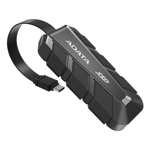 SSD Externo ADATA SC740 500GB. USB tipo C incorporado - 1.050/1.000 MB/s lectura/escritura, Resistente a caídas MIL-STD de 1, 22 m. NEGRO SC740-500G-CBK