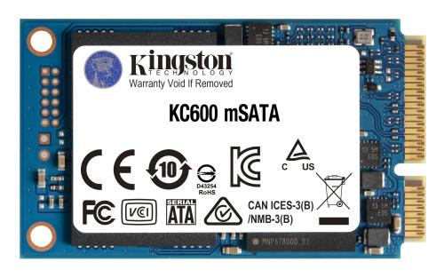 UNIDAD DE ESTADO SOLIDO KINGSTON KC600 256GB MSATA R. 550MB/S W.500MB/S -