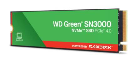 SSD WD Green SN3000 NVMe - 500GB, M.2, 4100 MB/s Escritura, 5000 MB/s Lectura, PCI Express 4.0