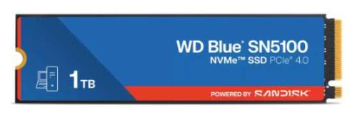 SSD SanDisk WD Blue SN5100 NVMe - 1TB, M.2, 3000 MB/s Escritura, 4150 MB/s Lectura, PCI Express 4.0