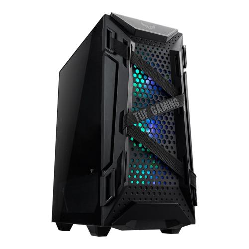 Gabinete Gamer ASUS TUF Gaming GT301 con Ventana - Midi-Tower, ATX, Micro-ATX, Mini-ATX, USB 3.2, sin Fuente, 4 Ventiladores Instalados, Negro
