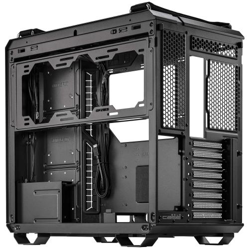 Gabinete ASUS TUF Gaming GT502 con Ventana - Midi-Tower, ATX, Micro-ATX, Mini-ITX, USB 3.2, sin Fuente, Cristal templado, Negro