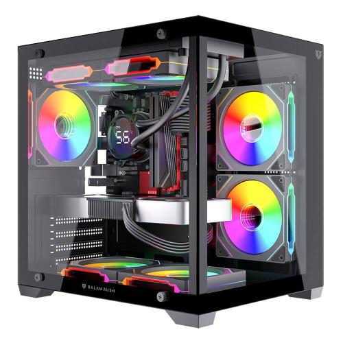 Gabinete Mini Torre TANK GLOW MAX 3900 Factor: Mini ITX - Panel Lateral de Crystal templado