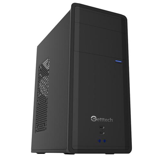 GETTTECH GABINETE PC COLOR NEGRO INCLUYE FUENTE 500W - TIPO MEDIA TORRE, USB 3.0, RANURAS PCI, CON VENTANA Y 1 VENTILADOR, MOD. GG-1802