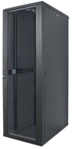 Gabinete de red 19 - 42U, Puerta de cristal, 600x800, Flatpack, IP20, Carga estática máxima 1500 kg, INTELLINET 713184