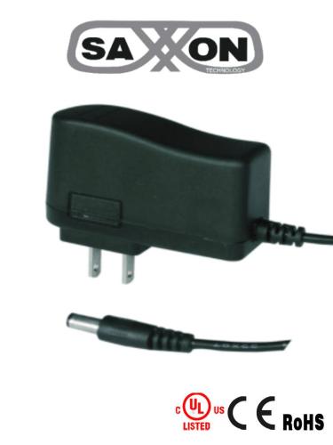 SAXXON PSU1201E - Fuente de Poder Regulada de 12 Vcc 1 Amper/ Conector Macho/ Especial para Camaras de CCTV/ Usos Multiples -