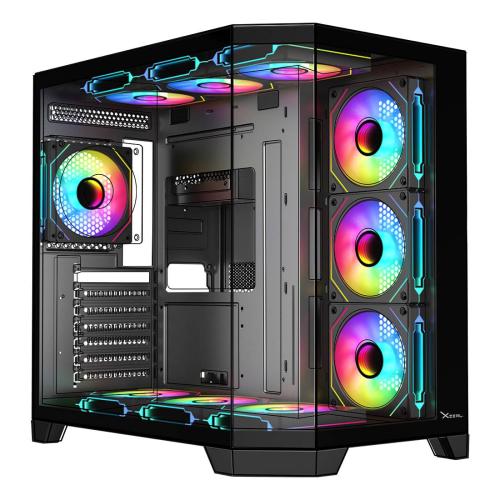Gabinete Gamer Xzeal X-Tron Mid Tower ATX XZGAXT1B Panel Der. Vidrio + Metal 2xUSB1.0+1xUSD3. +3.5 mm+4 ARGB -