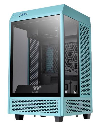 Gabinete Thermaltake Tower 100 Turquesa - con Ventana RGB, Mini-Tower, Mini-ITX, USB 3.0, sin Fuente
