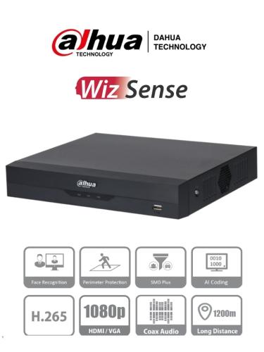 DAHUA XVR5104HS-4KL-I3 - DVR 4k de 4 Canales y 4 IP o hasta 8 IP.WizS - H.265+, 1 canal para reconocimiento facial, SDM+. sata 10TB no inluye
