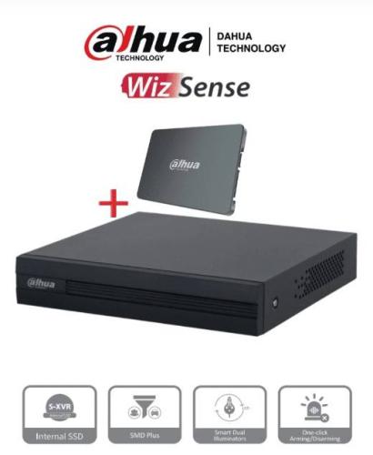 DAHUA XVR1B04-I-SSD - DVR de 4 Ch 1080p Lite/ Con disco SSD de 512GB Especial para Videovigilancia/ Series/ WizSense/ H.265+/ 4 canales con SMD + -