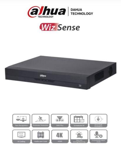 DAHUA XVR5216AN-4KL-I3 - DVR 16 CH 4k WizSense IA H.265+ 2 Bahías DD 16 Ch HDCVI + 16 IP (Hasta 32 IP) 2 CH SMD+ Cod IA/ Funciones IoT POS/ Audio Bidi -