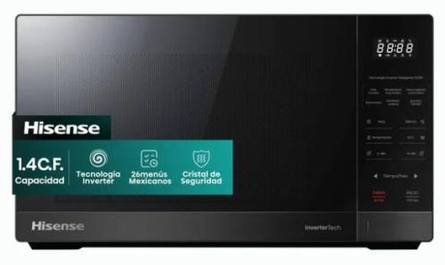 Horno de Microondas  Hisense HMMS3411DSV - 1.4 pies, Negro Inox.