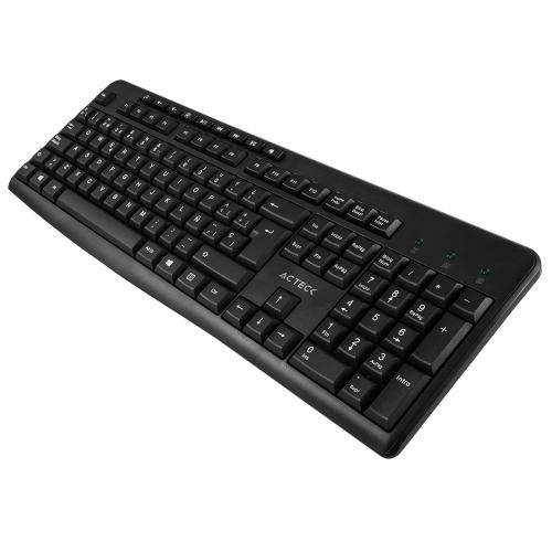 Kit de teclado y mouse ACTECK KT-28 - Conectividad inalámbrica 2.4ghz, 105 teclas + 9 multimedia, Compatibilidad Windows xp, vista, 7/ 8 / 10