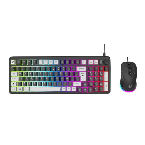 Kit Teclado y Mouse Squad Conquest KG515 Balam Rush Azender Series - Iluminacion RGB, Color Negro. AC-940443