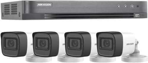 (MICRÓFONO INTEGRADO) KIT TURBOHD 5 Megapixel / DVR 4 Canales / 4 Cámaras Bala con Micrófono Integrado -