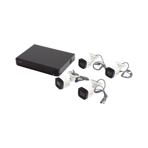 Kit TurboHD 3K (5 Megapixel) - DVR 4 Canales, 4 Cámaras bala Dual Light, Micrófono Integrado