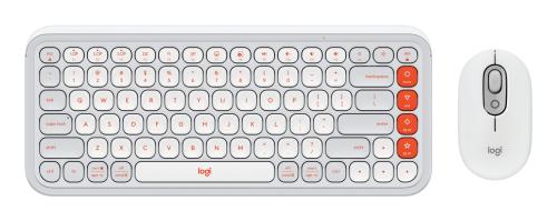 Kit Logitech POP 920-013055 Teclado y mouse Bluetooth Color gris y naranja. -