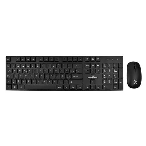 Kit de Teclado y Mouse Inalámbrico Silencioso y Antiderrames Dust Color Negro | PERFECT CHOICE -
