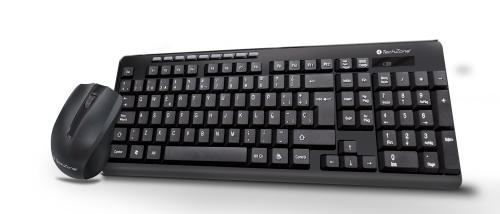 Kit Trim TechZone - combo inalámbrico con conexión USB, mouse 1000 DPI's, teclado con 117 teclas tipo QWERTY, 1 año de garantía.