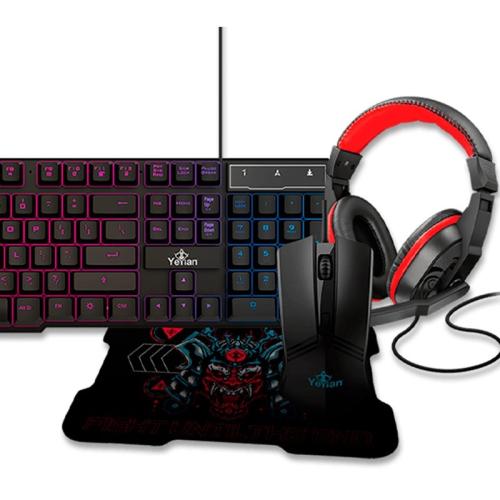 Kit Yeyian Led YKH-20707 HYDRA S2000 - Teclado, Mouse, Headset, Mousepad,