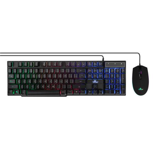 YEYIAN KIT DE TECLADO Y MOUSE PHOENIX - TECLADO 104 TECLAS RETROILUMINACION LED, SILENCIOSAS, MOUSE ILUM  LED 4 BOTONES, 2400 DPI SERIE 2001 YKP-20705