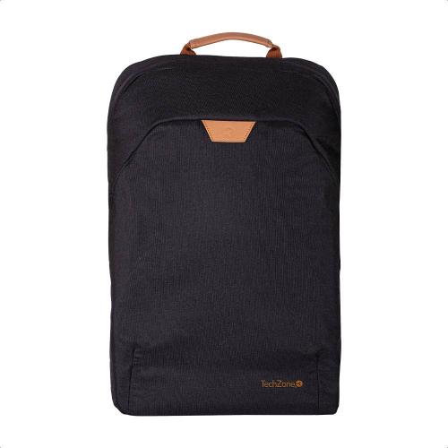 Backpack  ECO HERO Techzone de 15.6 - 2 compartimientos, 1 acolchado para laptop, color negro, GARANTIA LIMITADA DE POR VIDA.