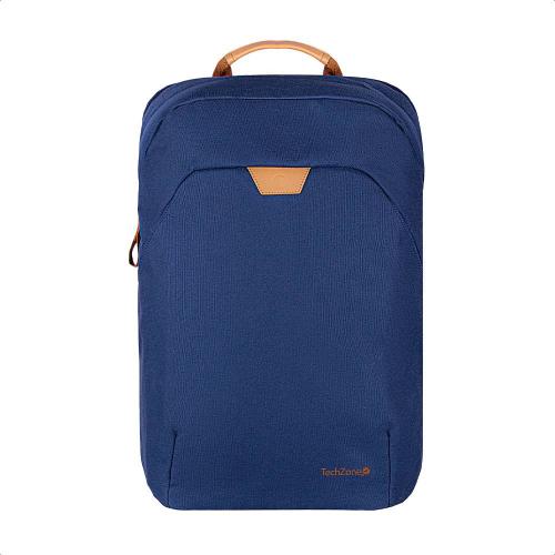 Backpack  ECO HERO Techzone de 15.6 - 2 compartimientos, 1 acolchado para laptop, color Azul, GARANTIA LIMITADA DE POR VIDA.