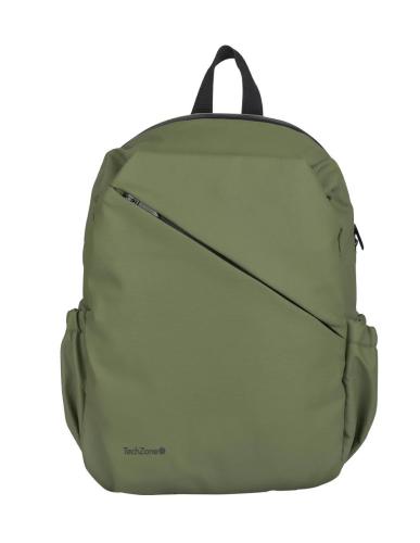Backpack STYLE TZLBP29-V TECHZONE 16 - resistente a salpicaduras 100  Poliéster, color Verde, GARANTIA LIMITADA DE POR VIDA.