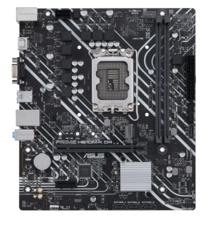 Tarjeta Madre ASUS PRIME H610M-K D4 - micro ATX, Socket Intel® LGA 1700 Intel®14a, 13a y 12a gen, DDR4, PCIe 4.0, puertos M.2 duales, DisplayPort, HDMI®, D-Su