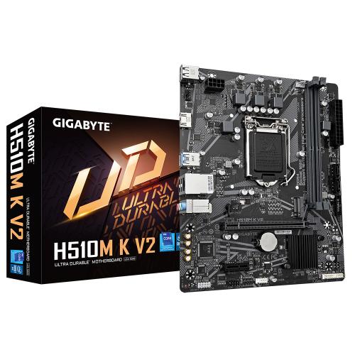 Motherboard GIGABYTE H510M K V2 - DDR4-SDRAM, 64 GB, Intel, LGA 1200, Micro ATX