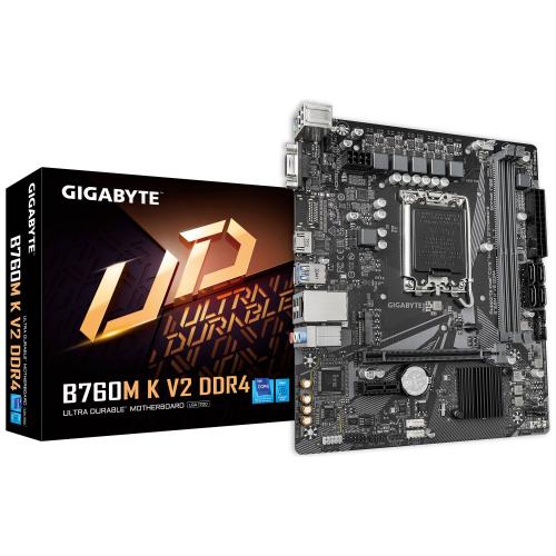 TARJETA MADRE GIGABYTE  Micro ATX B760M K V2 DDR4 - 64 GB DDR4  S-1700, Para intel