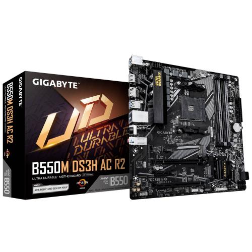 TARJETA MADRE GIGABYTE ATX B550M DS3H AC R2 DDR4 - AM4, 32 GB, PARA AMD