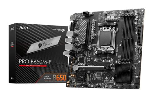 Motherboard MSI PRO B650M-P - Chipset: Amd B650, Upc: Amd Ryzen™ 8000/ 7000 Series Desktop Processors Socket Am5, Capacidad Máxima de Memoria 256Gb