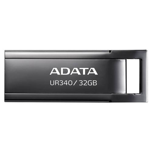 Memoria USB de 32GB UR340 3.2 Gen 1 (retrocompatible 3.0 y 2.0) - diseño elegante sin tapa. Color Metálico negro. AROY-UR340-32GBK