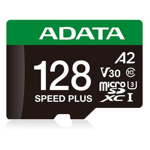 Micro Secure Digital ADATA SPEED PLUS microSDXC UHS-I U3 Clase 10 - SD 6.0, V30 128GB Clase 10 (A2), Velocidad de lectura / escritura 180/160 MB/s UD128GUI3