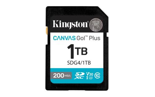 MEMORIA SDXC KINGSTON CANVAS GO! PLUS G4 1TB R.200MB/S W.160MB/S CL10 UHS-I U3 V30 -