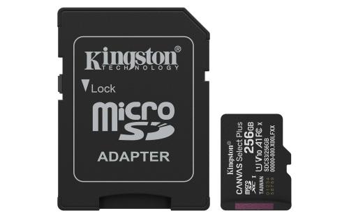 MEMORIA MICROSD KINGSTON CANVAS SELECT PLUS GEN3 256GB R.150MB/S CL10 UHS-I U1 V10 A1 -