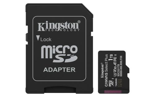 MEMORIA MICROSD KINGSTON CANVAS SELECT PLUS GEN3 1TB R.150MB/S CL10 UHS-I U3 V30 A1 -