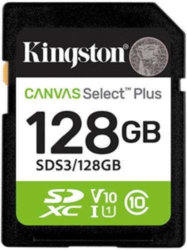 MEMORIA SDXC KINGSTON CANVAS SELECT PLUS GEN3 128GB R.150MB/S CL10 UHS-I U1 V10 -