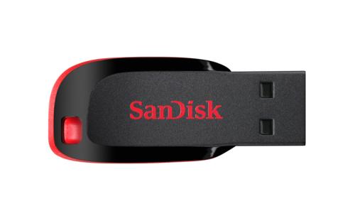 Memoria USB SanDisk Cruzer Blade CZ50 - 128GB, USB-A 2.0, Lectura 150MB/s, Negro/Rojo