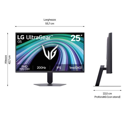 MON LG 25 25G523B-B GAMING FHD 200Hz UG -