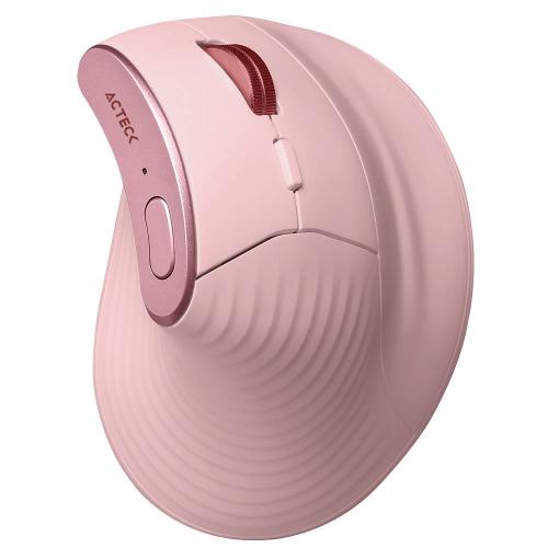 Mouse Inalámbrico 2.4hz  Virtuos FITT MI770 Elite Series Mouse Ergonómico Vertical - Color Rosa.  AC-939638