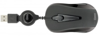 Mini Mouse Óptico Retráctil (Negro) Easy Line -