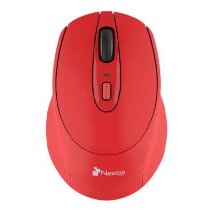 Mouse Nextep Inalámbrico NE-411E Ergonómico USB Color Rojo 1600 dp -
