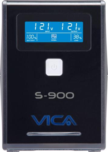 No break interactivo S900 - 900VA/550W, entrada 127 VCA 60 Hz, salida 120 VCA, 4 tomas reguladas/4 reguladas y respaldadas, RJ11, pantalla LCD
