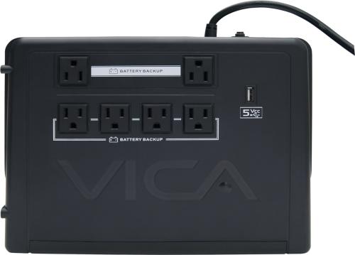 No Break interactivo REV 900 - 900VA/500W, 6 NEMA 5-15R proetgidos, entrada 127VCA 60Hz, salida 110/120VCA, pantalla LCD, 1 puerto USB para recarga