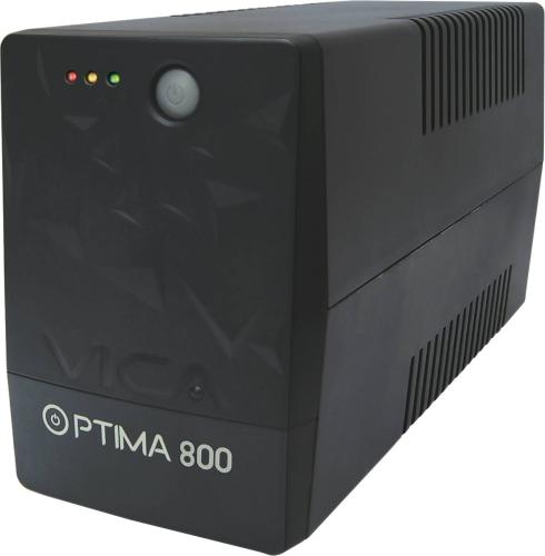 No break interactivo OPTIMA 800 - 800VA/480W, Voltaje 120/127 +/-5, 6 NEMA 5-15R 4 respaldadas/2 reguladas, FP 0.6, Proteccion de linea RJ11/RJ45, LEDS